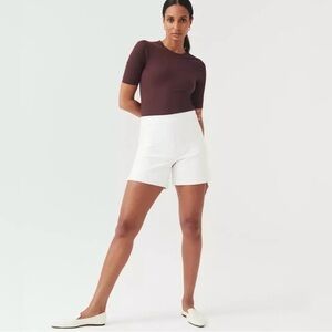Spanx On the Go 6" Shorts White XL NWT 20375R
